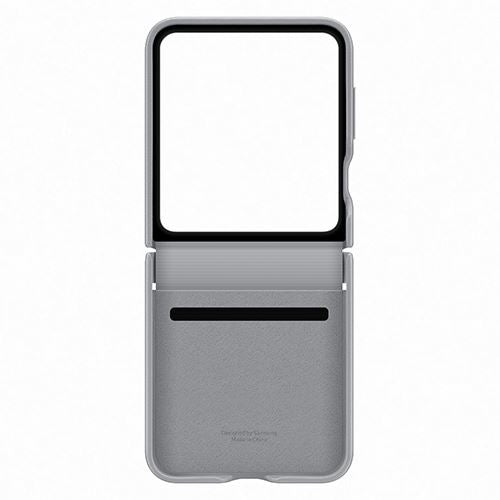 Capa Samsung em Pele para Galaxy ZFlip 6 - Cinza Online Sale