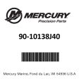 Mercury - Manual-owners - 90-10138J40 For Discount